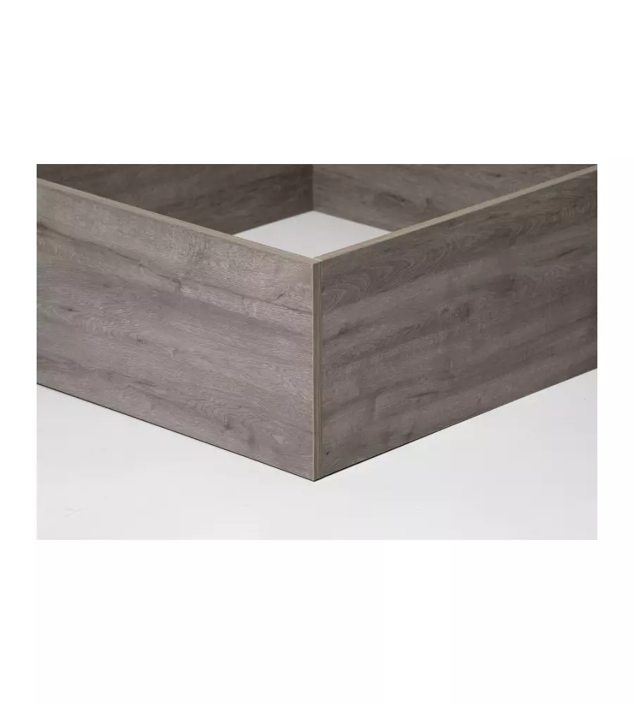 Letto singolo "bed box" rovere grigio con rete e contenitore, 90x190 cm